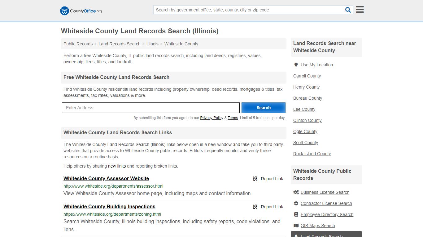 Land Records Search - Whiteside County, IL (Deeds, GIS ...